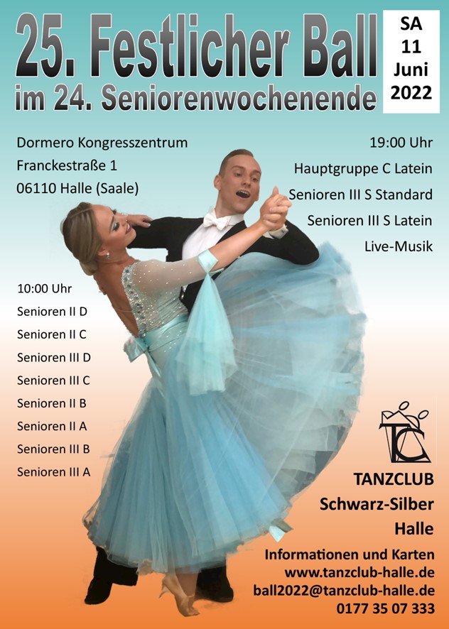 Plakat festlicher Ball mit Standard-Tanzpaar